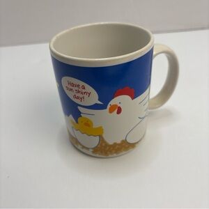 Vintage Chicken Hen Chick Egg Coffee Mug Cup Have A Sun Shiny Day Rise and Shine